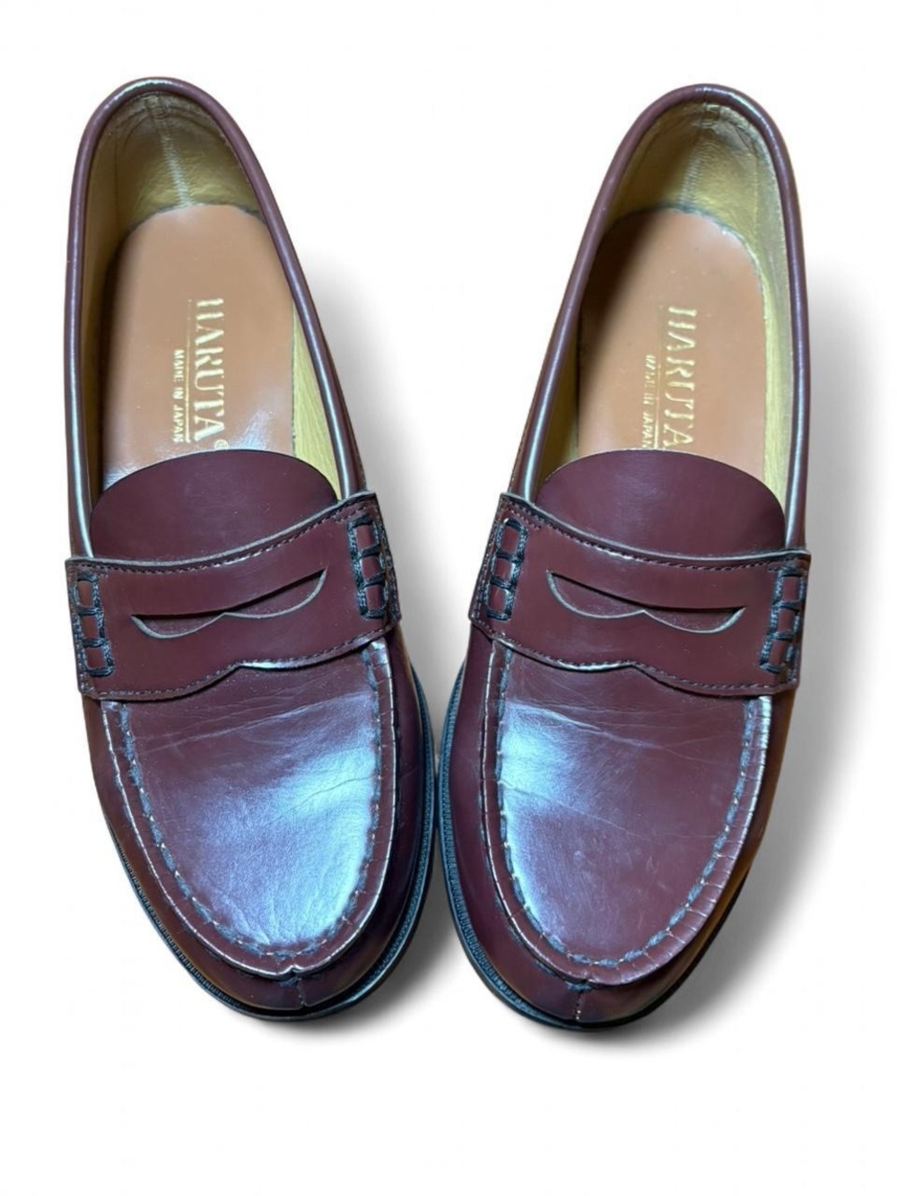 Haruta Women’s Classic Penny Loafers in Burgundy